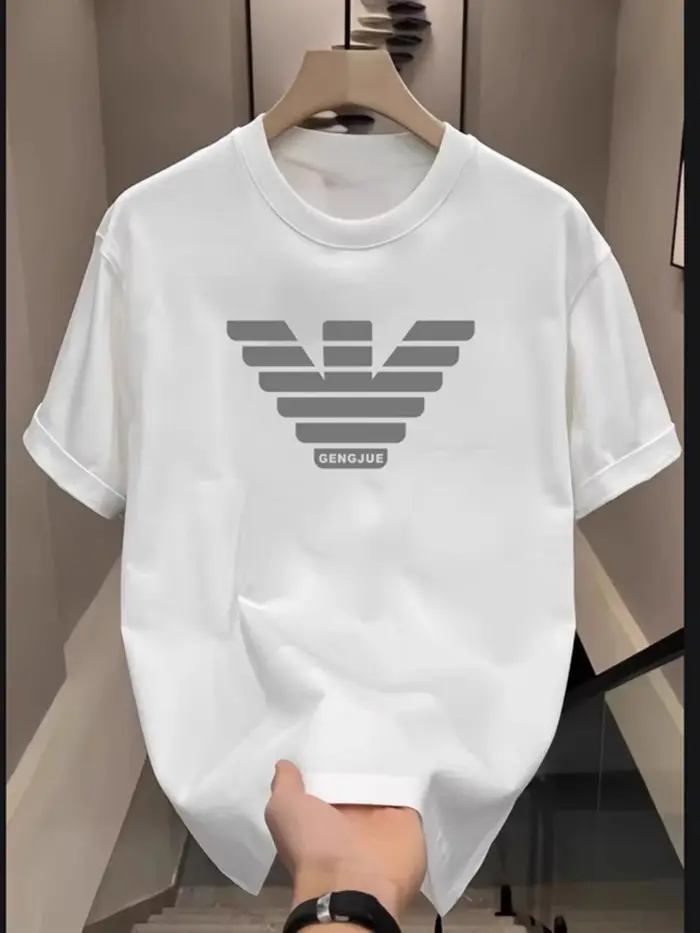 T-shirt décontracté tendance streetwear avec logo classique, marque de luxe, haut pour hommes et fem