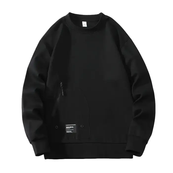Sweat-shirt à manches longues et col rond pour homme