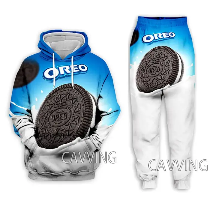 Sweat à capuche et pantalon de jogging College en 3D pour hommes et femmes