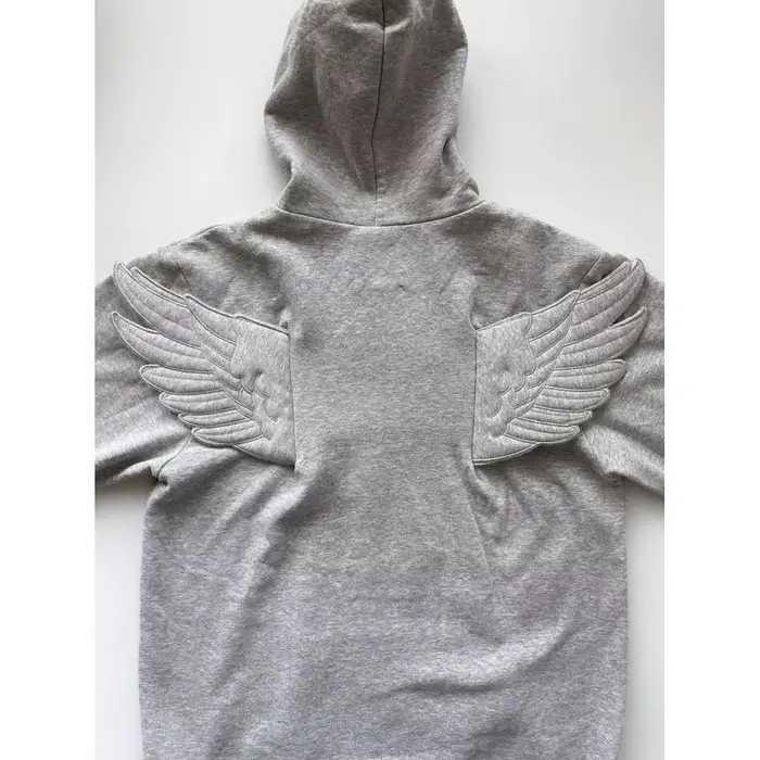 Sweat-shirt à capuche Y2K Angel Wings, style Harajuku rétro, streetwear gris, sweat-shirt oversize, 