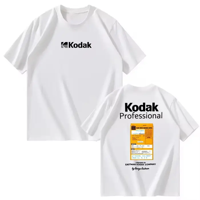 Kodak Racing Car Graphic T-Shirt Hommes Femmes Rétro Vintage Coton Manches Courtes Casual Streetwear