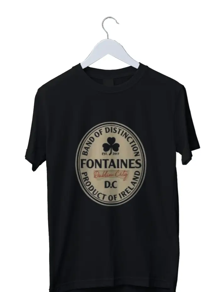 Fontaines DC Classic T-shirt à manches courtes à col rond noir décontracté pour hommes et femmes