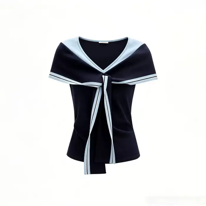 T-shirts Ezgaga pour femmes, col marin, mode estivale, coupe slim, vintage, élégants, crop tops, déc