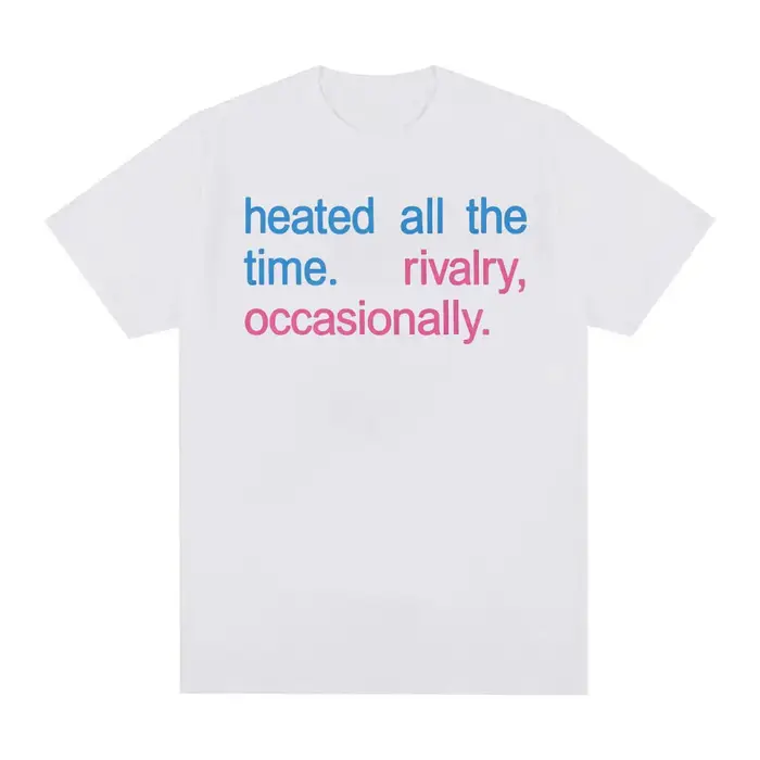 T-shirt imprimé « Heated All The Time Rivalry » pour hommes et femmes, T-shirt à manches courtes, décontracté, surdimensionné, en coton