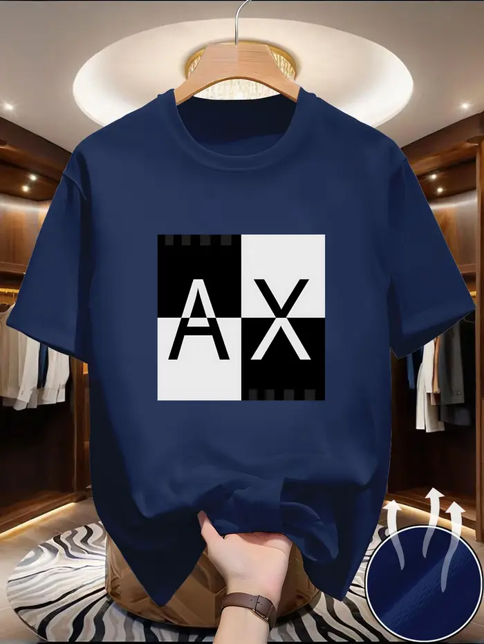 T-shirt pour homme à col rond, manches courtes, en tissu mélangé, confortable, doux, de qualité supé