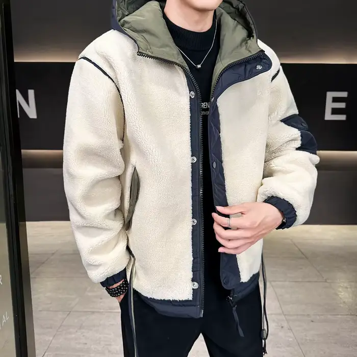 Vestes à capuche en polaire pour hommes