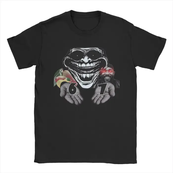 T-shirt graphique Trollface Meme pour hommes et femmes, col ras du cou, en coton imprimé, manches co