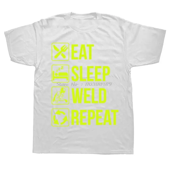 Soudage manger sommeil soudure répéter soudeurs Fitness T-shirt couverture en coton t-shirts vêtements pour hommes
