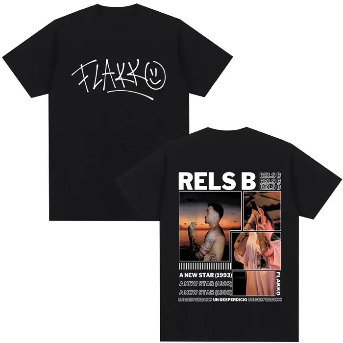 Rappeur Rels B A New Star Album Merch T-shirt hommes femmes vêtements mode Hip Hop t-shirts haute qualité