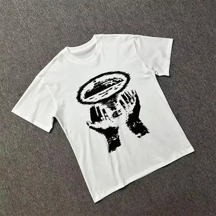 T-shirt et short graphiques oversize pour homme, style streetwear décontracté, col rond, manches cou