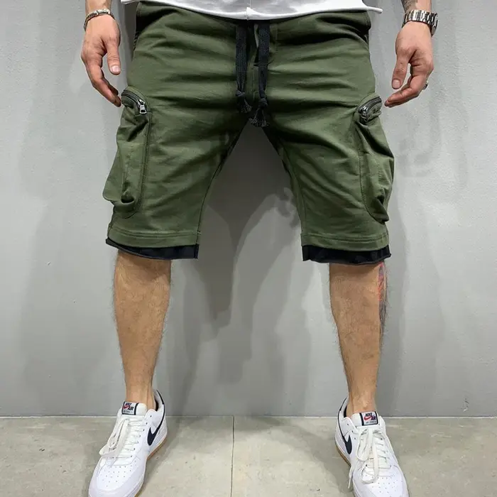 Short Cargo d'été en coton pour hommes, short de Fitness, respirant, pour jogging, entraînement, gym