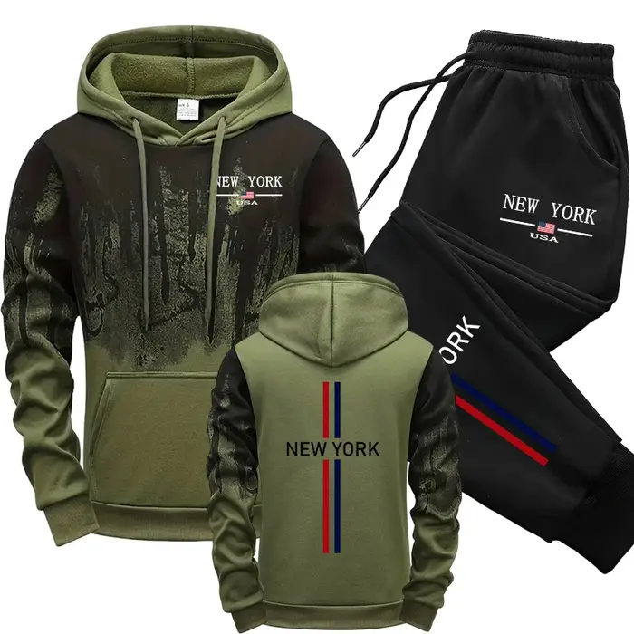Ensemble homme sweat à capuche pantalons de survêtement automne hiver mode