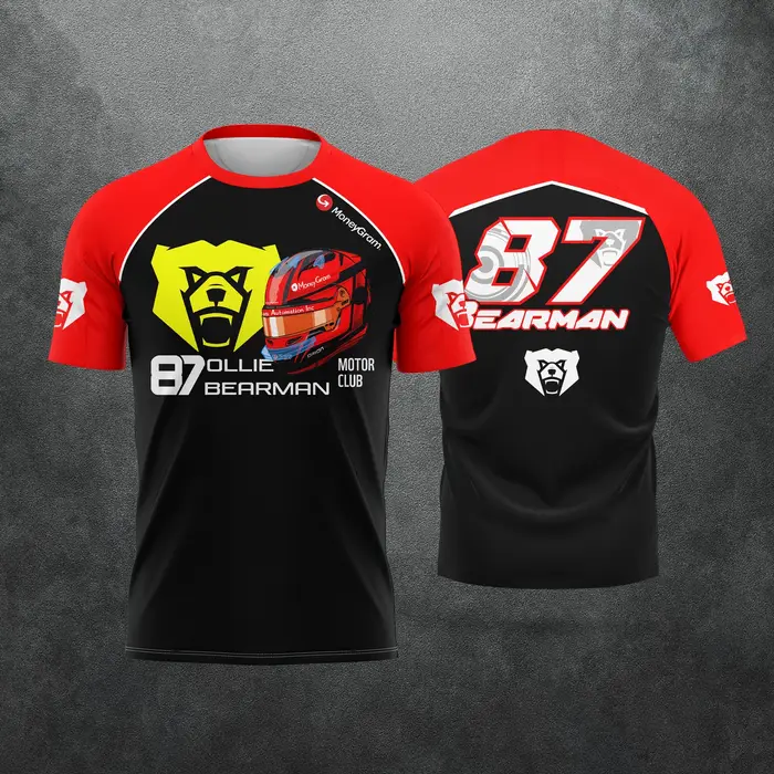 Nouveau T-shirt graphique décontracté unisexe pour fans de course 2026 Oliver Bearman 87 Ollie Motor