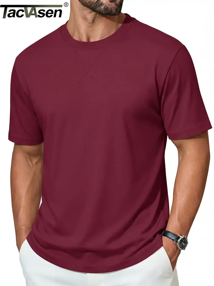 TACVASEN – T-shirt en coton pour homme – Uni