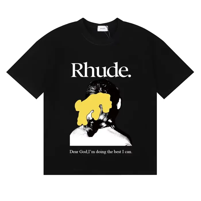 T-shirt Rhude de haute qualité, décontracté, avec logo imprimé, à manches courtes, vêtements pour ho