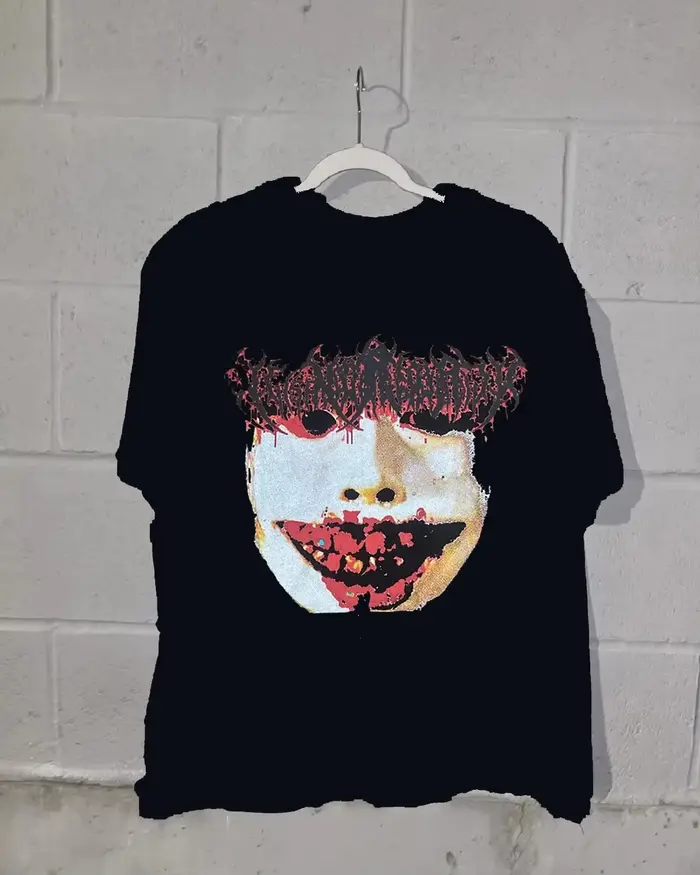 Nouveau T-shirt court unisexe en coton, coupe oversize, style streetwear, imprimé, tendance, grande taille, motif 'New Type of Terror Dark', nouveau modèle, vêtement de caractère