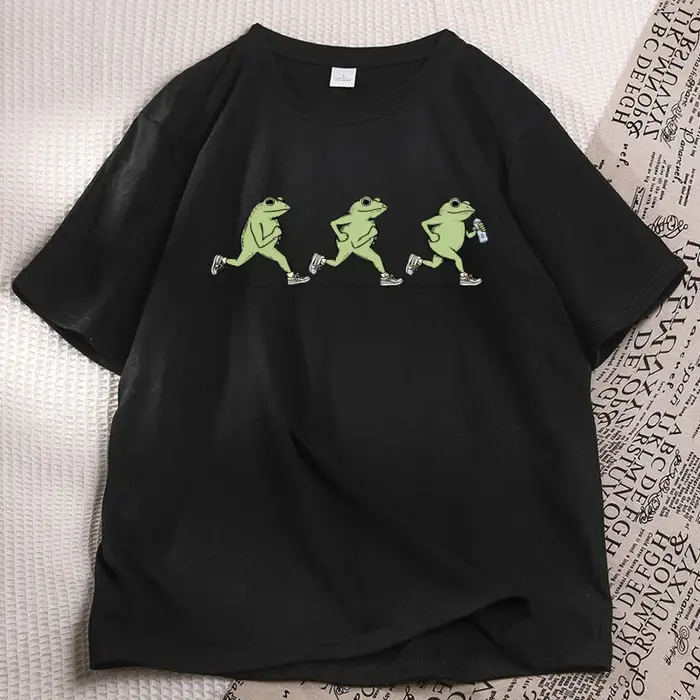 T-shirts amusants pour le jogging, T-shirt de course à pied, T-shirts imprimés crapaud, T-shirt déco