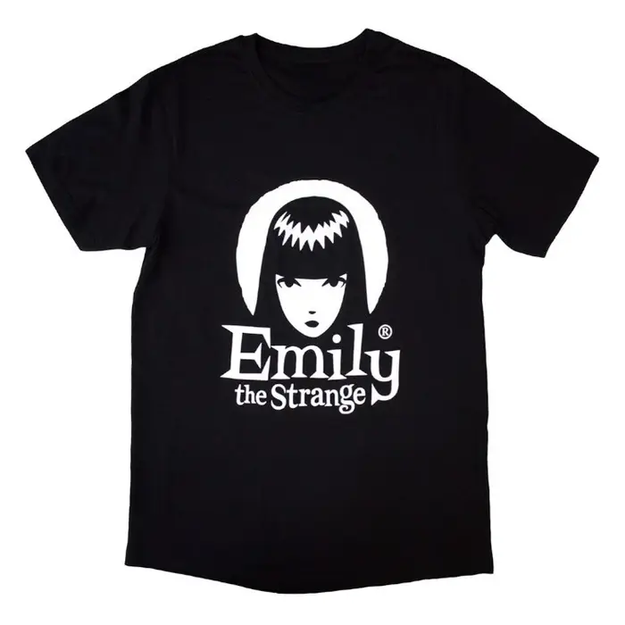 Emily The Strange Halo Logo Band T-Shirt en coton avec logo graphique pour hommes et femmes, Streetw