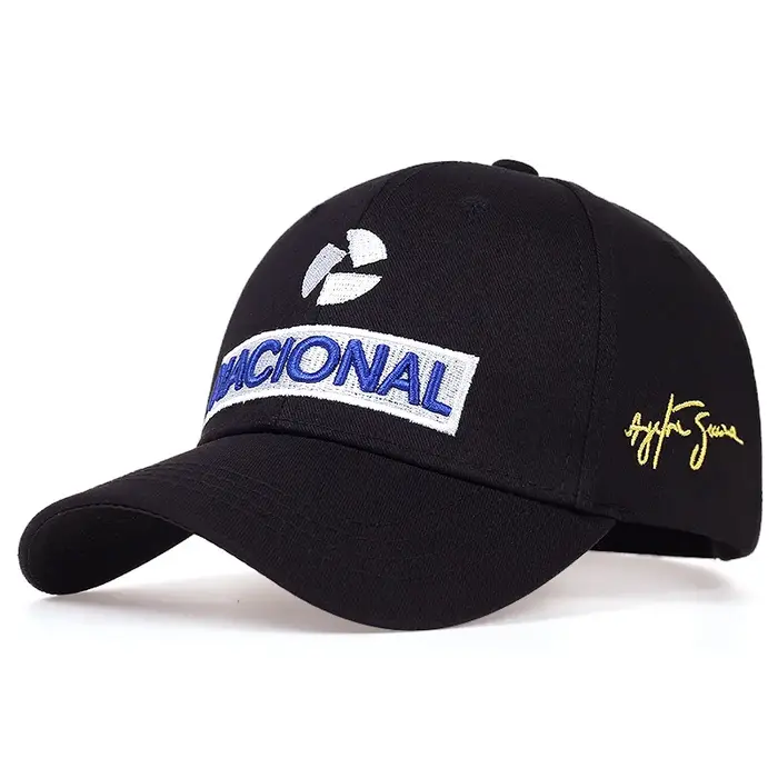 Casquette de baseball brodée à la mode, style pilote de course Ayrton Senna, protection solaire extérieure, casquette décontractée, casquette de sport