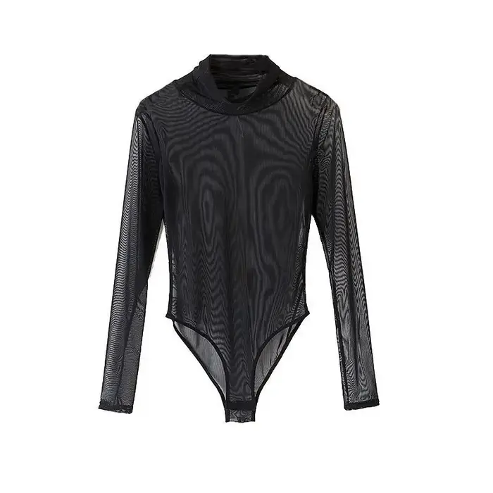 Body transparent à manches longues pour femmes, mode coréenne, Chic, assorti avec tout, populaire, s