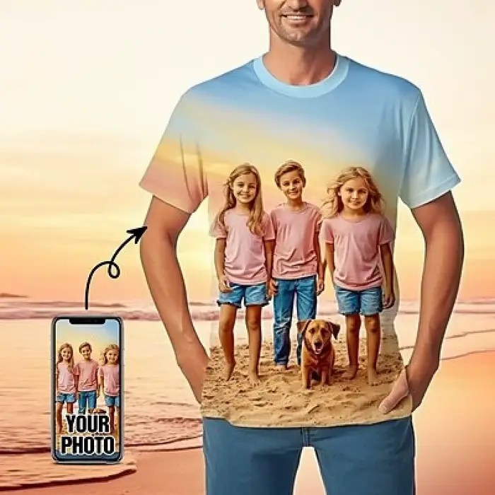 T-shirt pour hommes t-shirt personnalisé votre exclusif 3D partout imprimé t-shirt extérieur rue à m