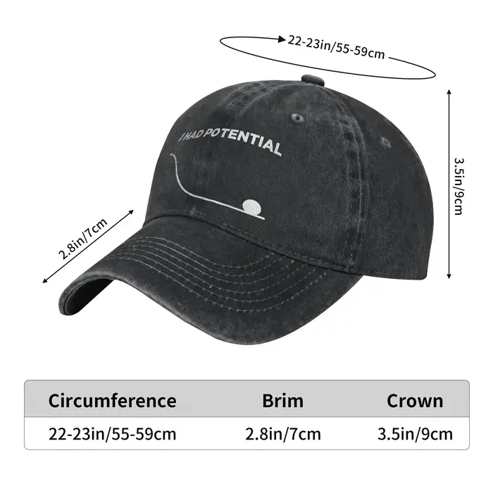 Casquette de baseball 'I Had Potential' pour homme et femme