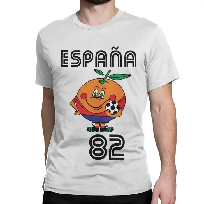 T-shirt cool pour hommes, col rond, haute qualité, mascotte d'Espagne 82, T-shirt de football 1982