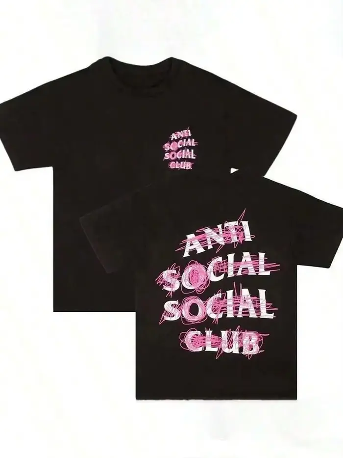 T-shirt en coton avec impression double face « Anti Social Social Club » ; idéal pour un usage quoti