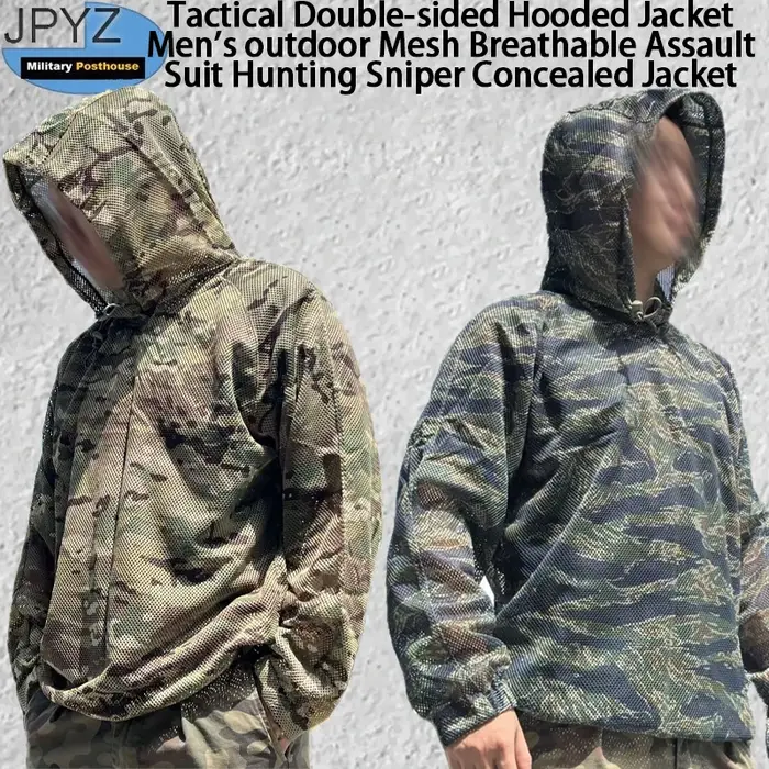 Veste tactique à capuche double face pour homme