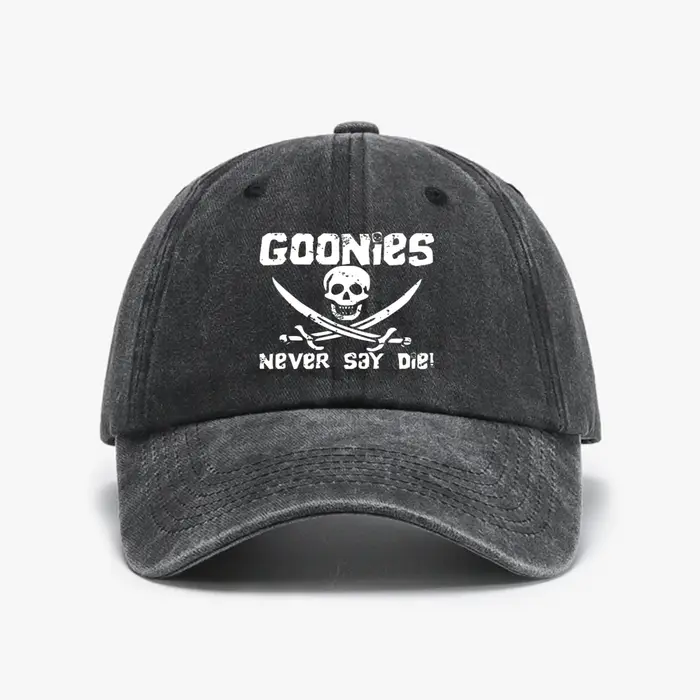 Casquette de baseball The Goonies Never Say Die, style vintage, en denim souple, pour femme, avec vi
