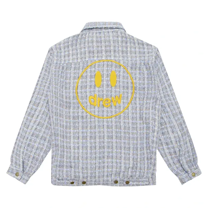 Drew House Tricot broderie Vêtements pour hommes haut de gamme automne et hiver designer niche American rétro imprimé veste en jean ample