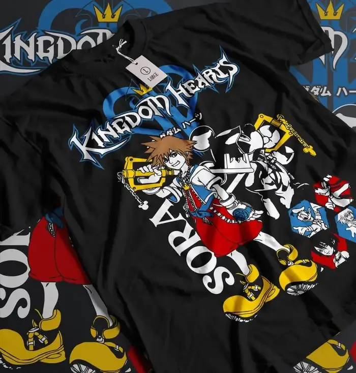 T-shirt Kingdom Hearts, vêtements pour toute l'année, vêtements de caractère, grande taille, unisexe