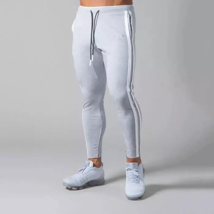 Hommes Joggers côté rayure pantalons de survêtement homme gymnastique entraînement Fitness coton pantalon mâle