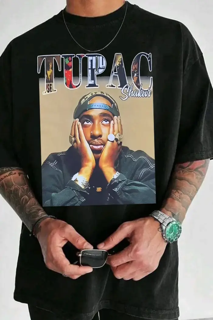 T-shirt tendance 2pac pour homme et femme