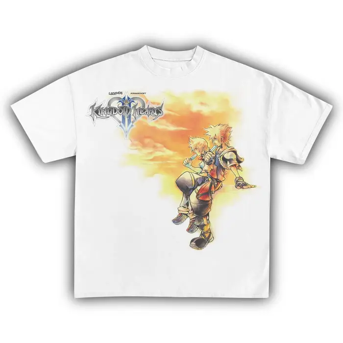 T-shirt graphique Kingdom Hearts Sora Roxas pour hommes et femmes, décontracté, en coton, Streetwear