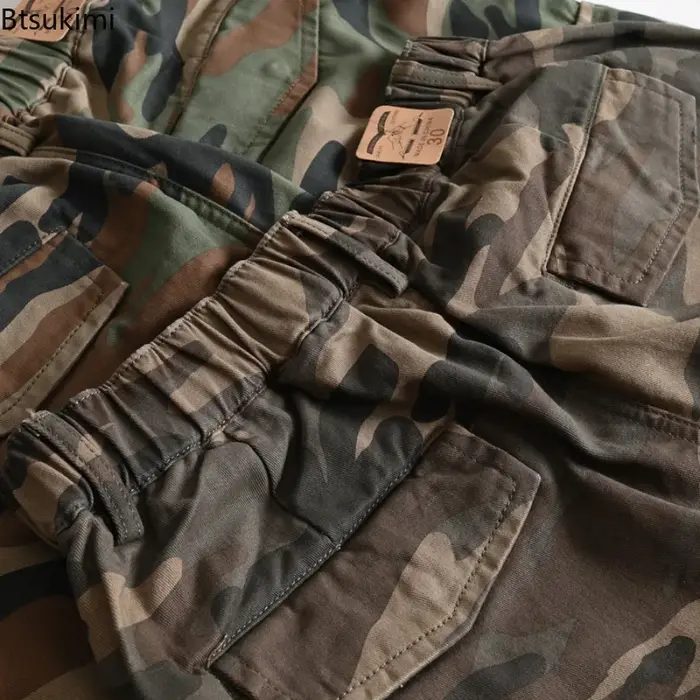 Pantalon de travail camouflage ample à jambe droite pour homme