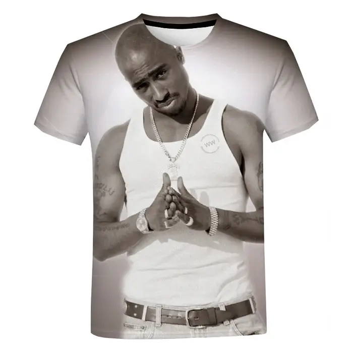 T-shirt surdimensionné pour homme Rapper 2PAC Hip Hop