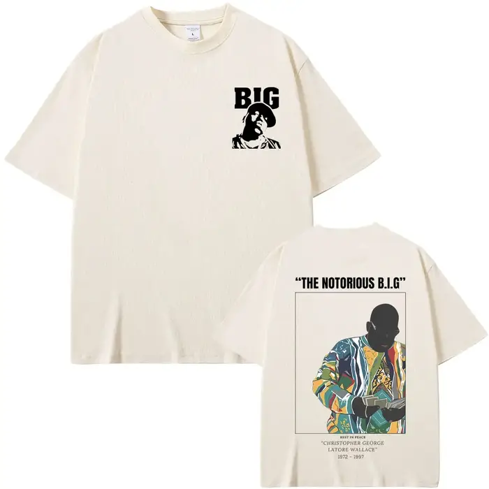 Vintage le célèbre grand T-shirt Biggie Smalls graphique