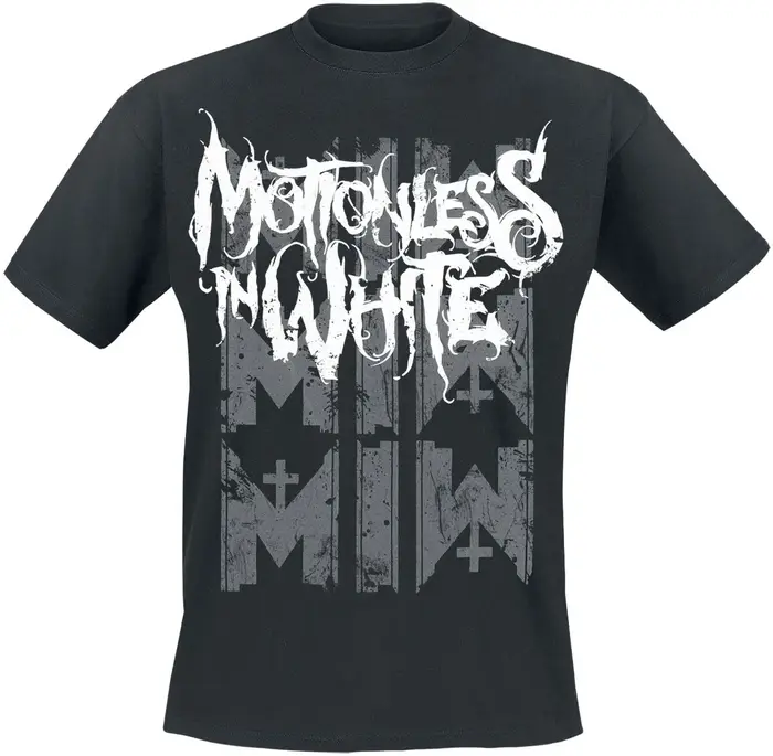 T-shirt imprimé avec logo MIW en écriture gothique Motionless in White, t-shirt neutre décontracté 1