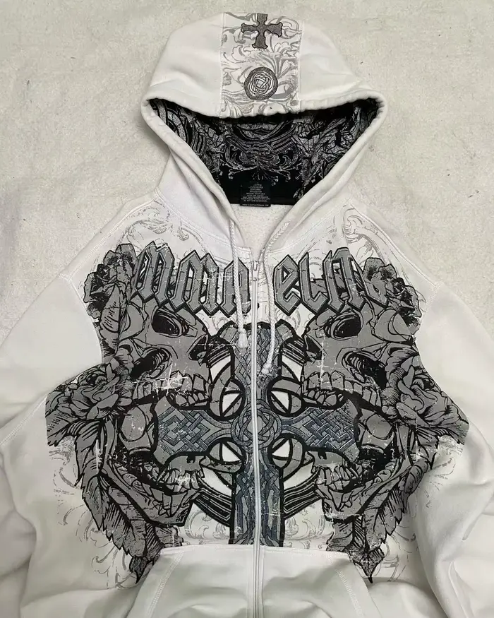 Américain Y2K nouvelle tendance Hip Hop sweat à capuche avec fermeture éclair femmes rue décontracté ample Joker Vintage