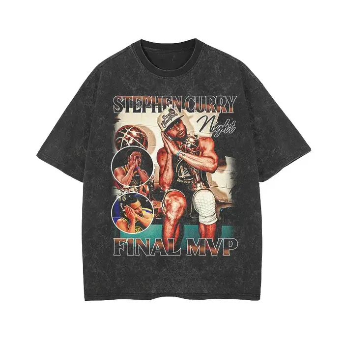 Stephen Curry # T-shirt graphique vintage de basket-ball MVP 30 pour hommes, style hip-hop, streetwe