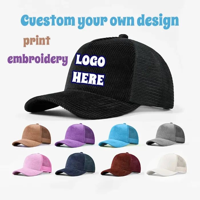 Casquette de Sport en maille de velours côtelé