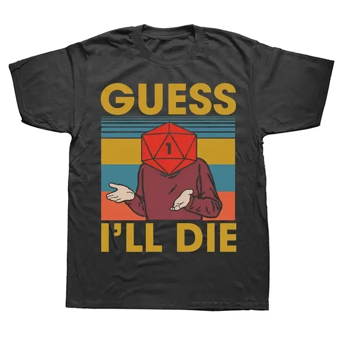 T-shirt DnD Dungeon Dragon Vintage Lavé Oversize Streetwear « I Have A Plan D20 Dice » pour Homme – Coton