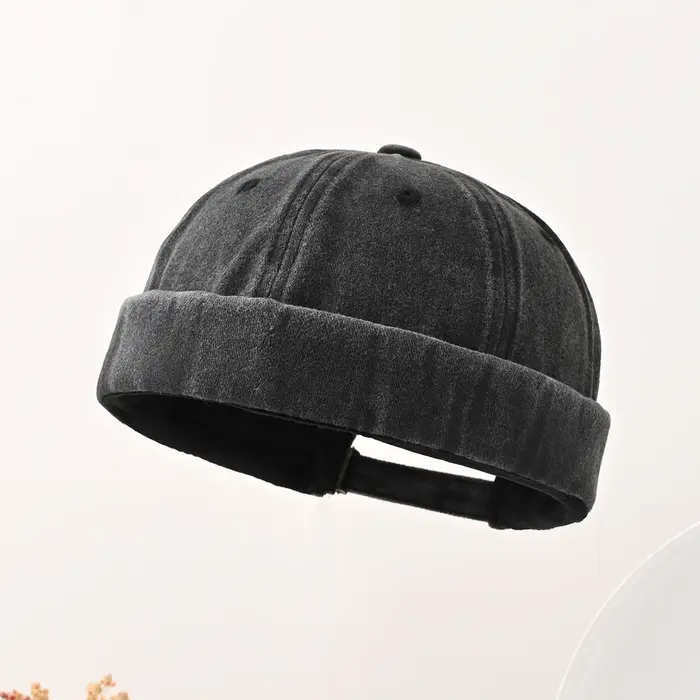 Hommes Denim Hip Hop chapeaux Skullies Casquette été Bonnet chapeau sans bride Docker