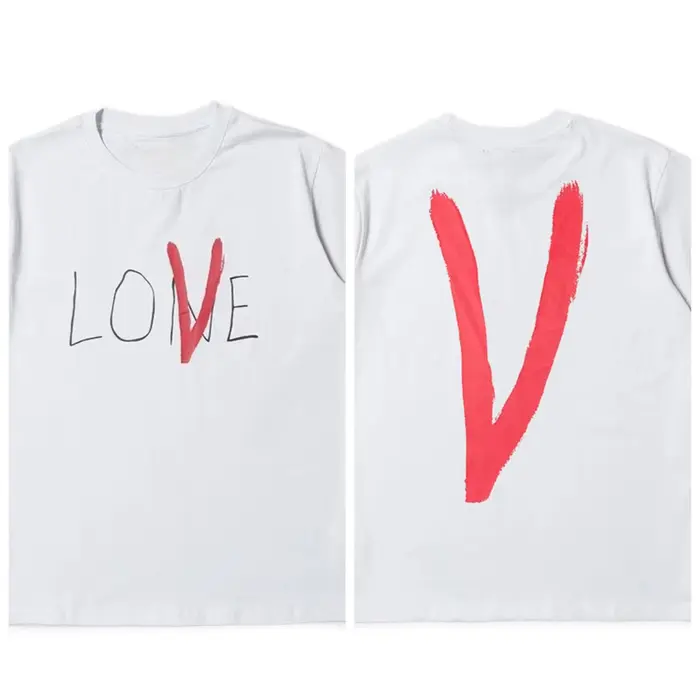 Nouveau T-shirt ample à manches courtes VLONE LIFE Limited 19ss avec imprimé lettres Graffiti LOVE p