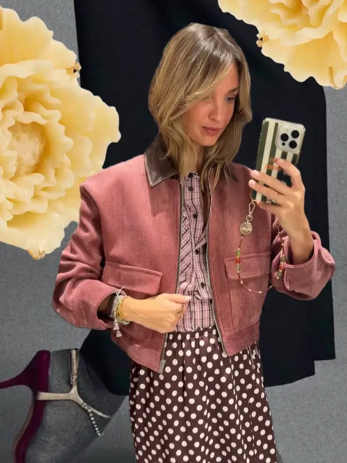 Blouson en velours côtelé pour femme