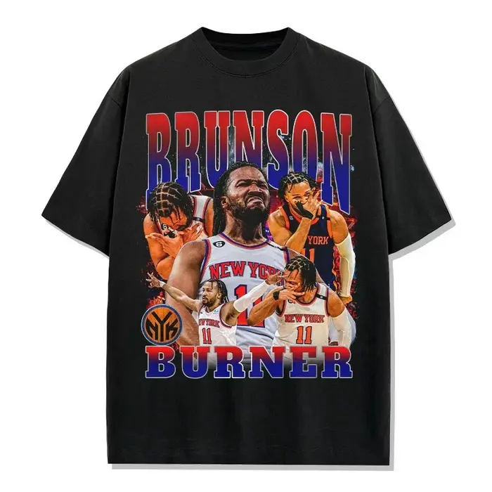 T-shirt graphique Jalen Brunson pour hommes et femmes, vêtements d'été en coton, surdimensionné, à l
