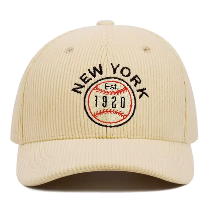 Casquettes de baseball brodées en velours côtelé de New York pour hommes et femmes
