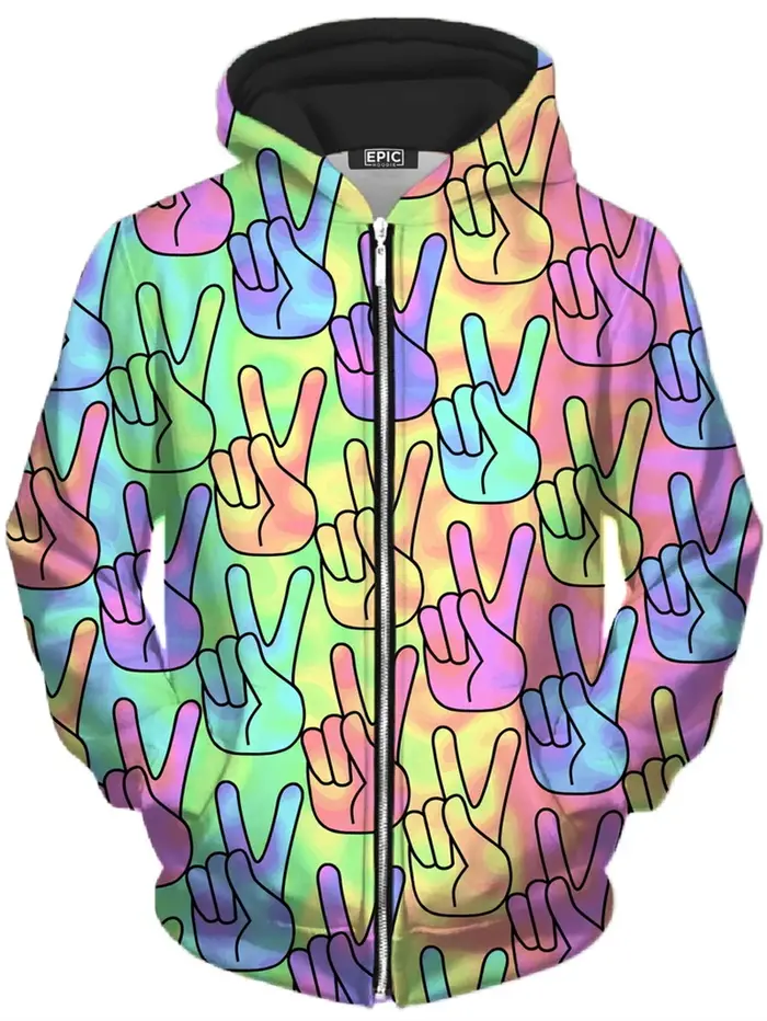 Sweat à capuche zippé coloré pour hommes et femmes