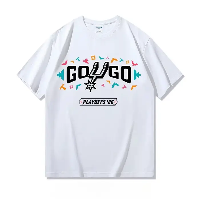 T-shirt surdimensionné à manches courtes pour homme, collection Été 2026, Playoffs des Spurs, pour l